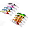 10pcs Artificial Hard Fishing Lures with 3D Eyes and Steel Ball, Floating Minnow Bait 10.5g