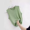The New Vest Women's Outer Wear Is Slim-fitting Inside, Solid-color Threaded Round Neck Sleeveless Top Is Thin and Versatile, Large Size and Thin Base