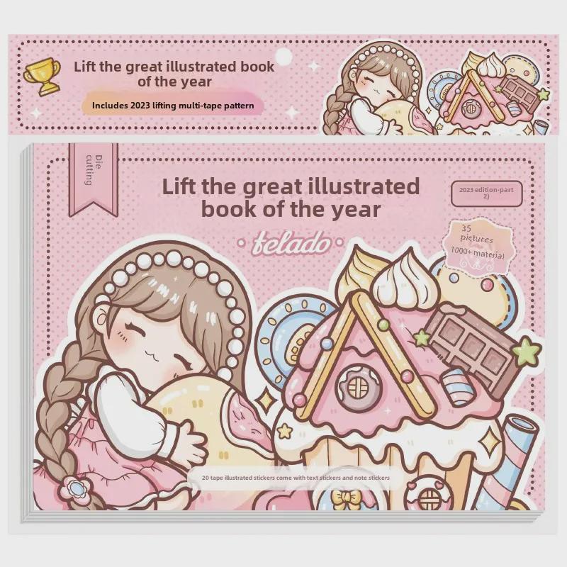 Tirado Roztomilý Ilustrační Zápisník se Samolepkami a Vzory Ozdobného Papíru