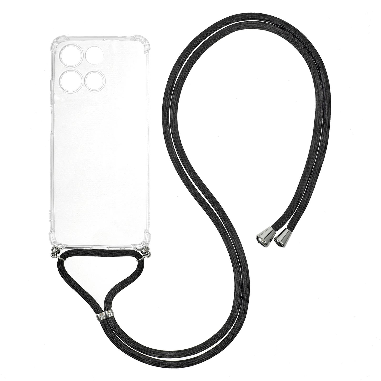 

Чохол для Motorola Moto G15 4G з посиленими кутами, прозора накладка з ТПУ з ремінцем Type A