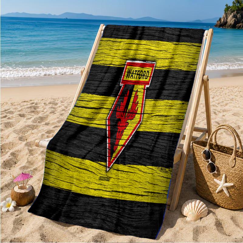 Wat-ford Football Crest Beach Towel Microfiber Beach Towel, Lightweight and Quick-Dry, for Summer Travel, Swimming Pool Fan Birthday Gift