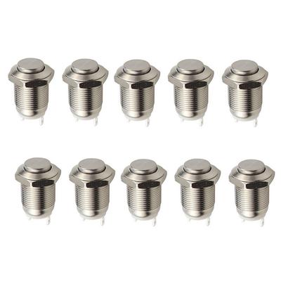 12mm Push Button Metal Momentary Switch For Button Control Soldering Terminal Type Stainless Steel Construction Dustproof Design