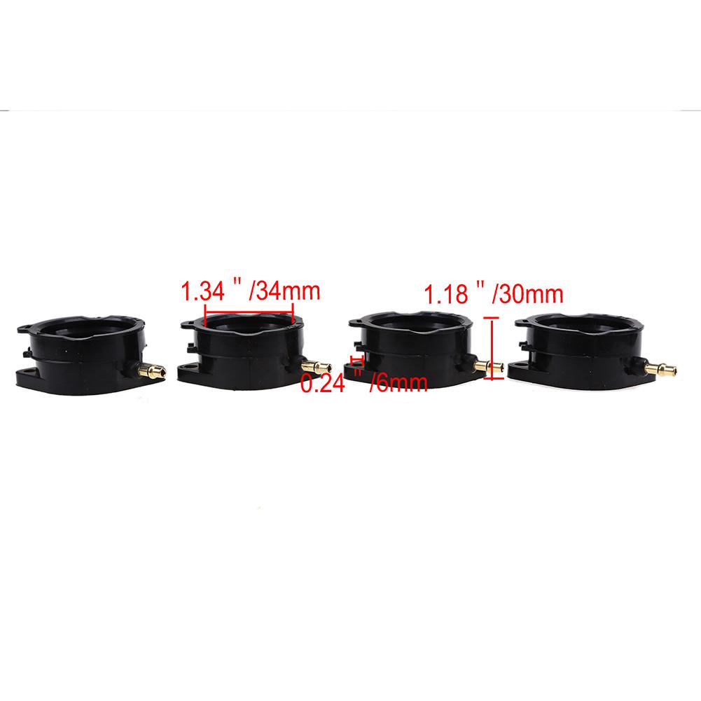 4Pcs Rubber Carburetor Intake Manifold Boot Joints Engine Insulator Adapters Replacements for Kawasaki ZX1200C ZX1100C ZX1100D