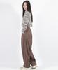 Deumakeu Stripe Chicano Wide One-Tuck Pants -Brown