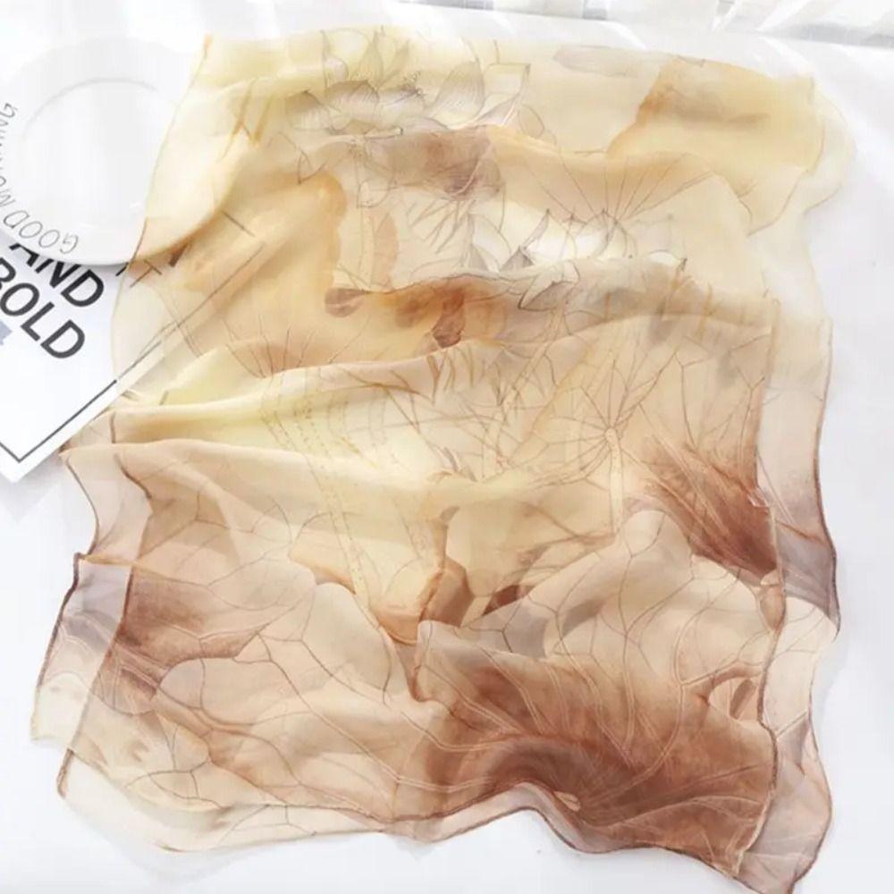Floral Printing Silk Scarf Smooth Long Wraps Fashion Women Foulard Women
