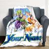 Custom 1Pc Dragon Ball Super Saiyan Custom Name Fleece Flannel Blanket Soft Warm Cozy Office Throw For Bedroom Couch Travel Birthday Xmas Gift
