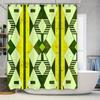 Green Geometric Shower Curtain Unique Bath Decor for Your Home