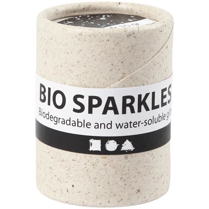 Paillettes fines biodégradables - Noir - 10 g - 100% sans plastique - Écologiques