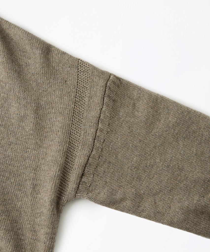 Outstanding Lambswool Fisherman Cardigan_L.Brown