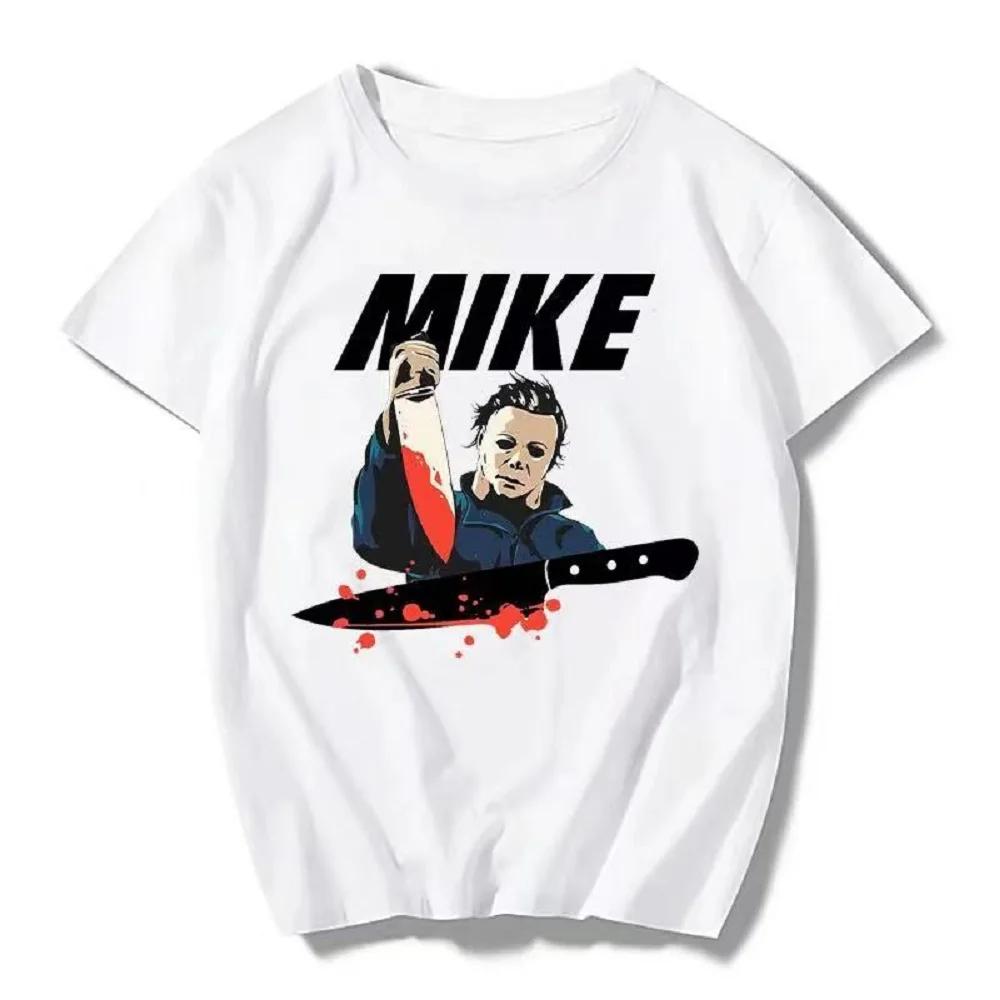 Halloween Horror Movie Retro Harajuku Short Sleeved Holiday Essential For Women And Men's Couples T-shirt Happy Hallowee