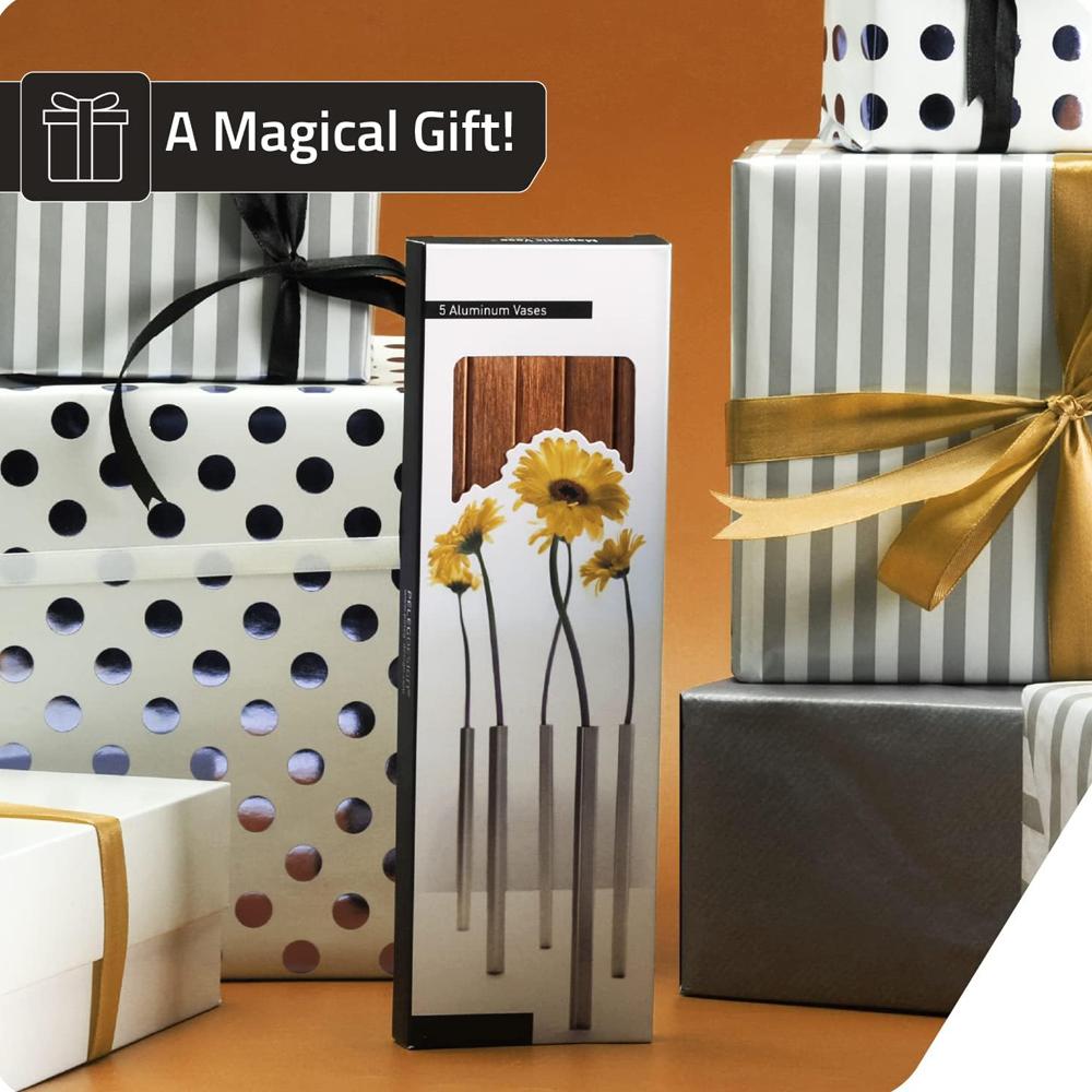Modern Minimalist Geometric Vase Unique Nordic Light Luxury Vase Stainless Steel Flower Holder Magnetic Vase Flower Arrangement
