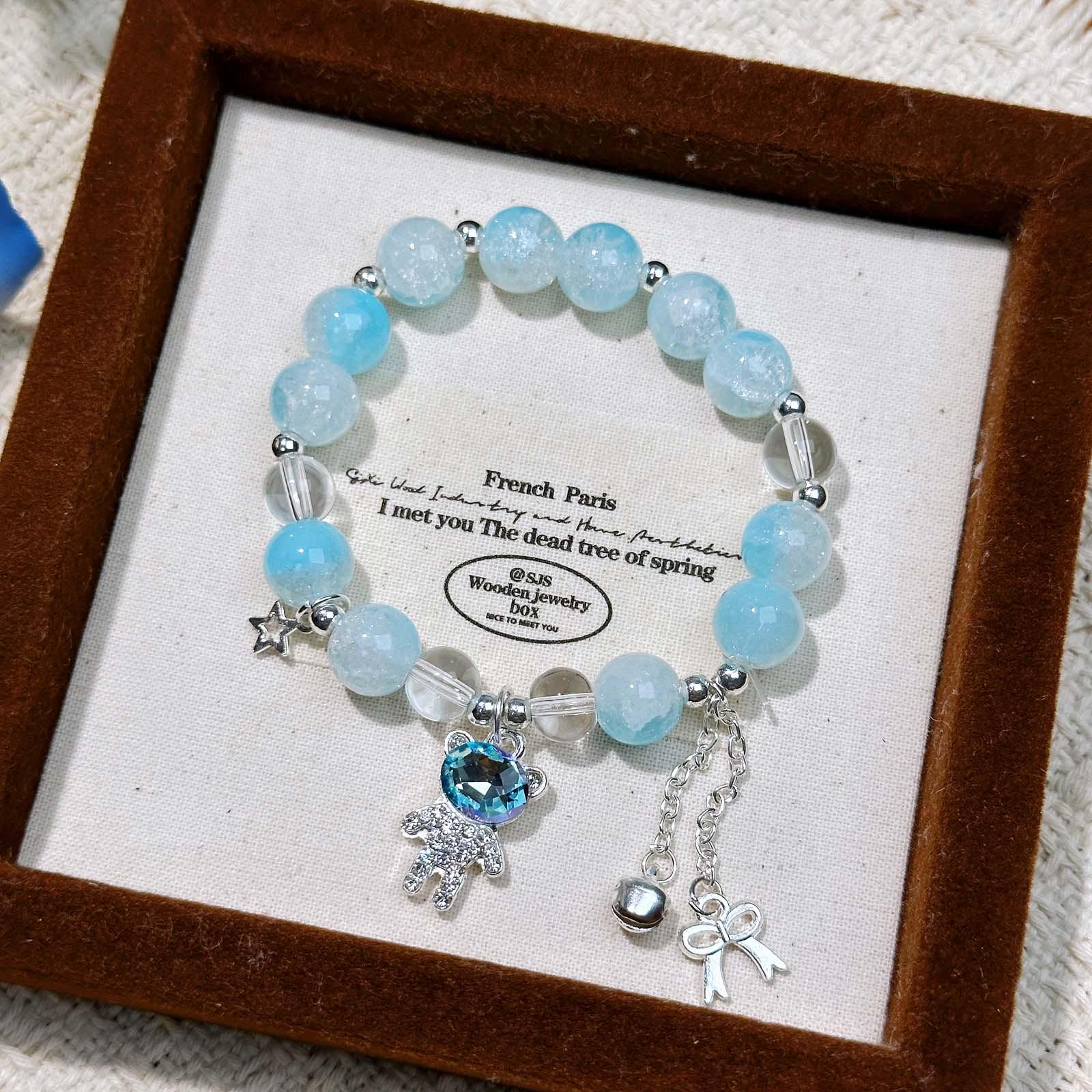 Little Bear Beaded Bracelet with Bells – Fresh, Sweet, Student Handcrafted Jewelry