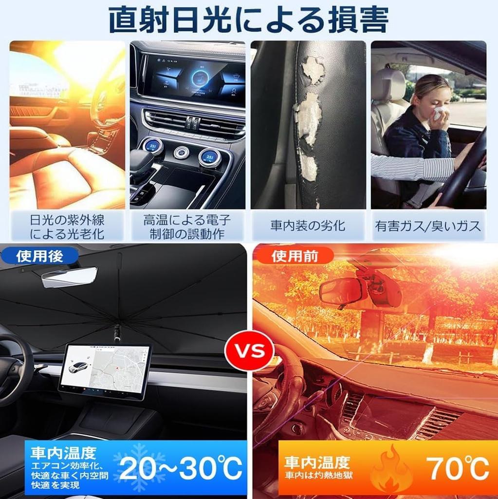 Toyota Alphard/Vellfire 30 Series 2015 - Present Car Umbrella Sun Shade, 360° Adjustable Umbrella