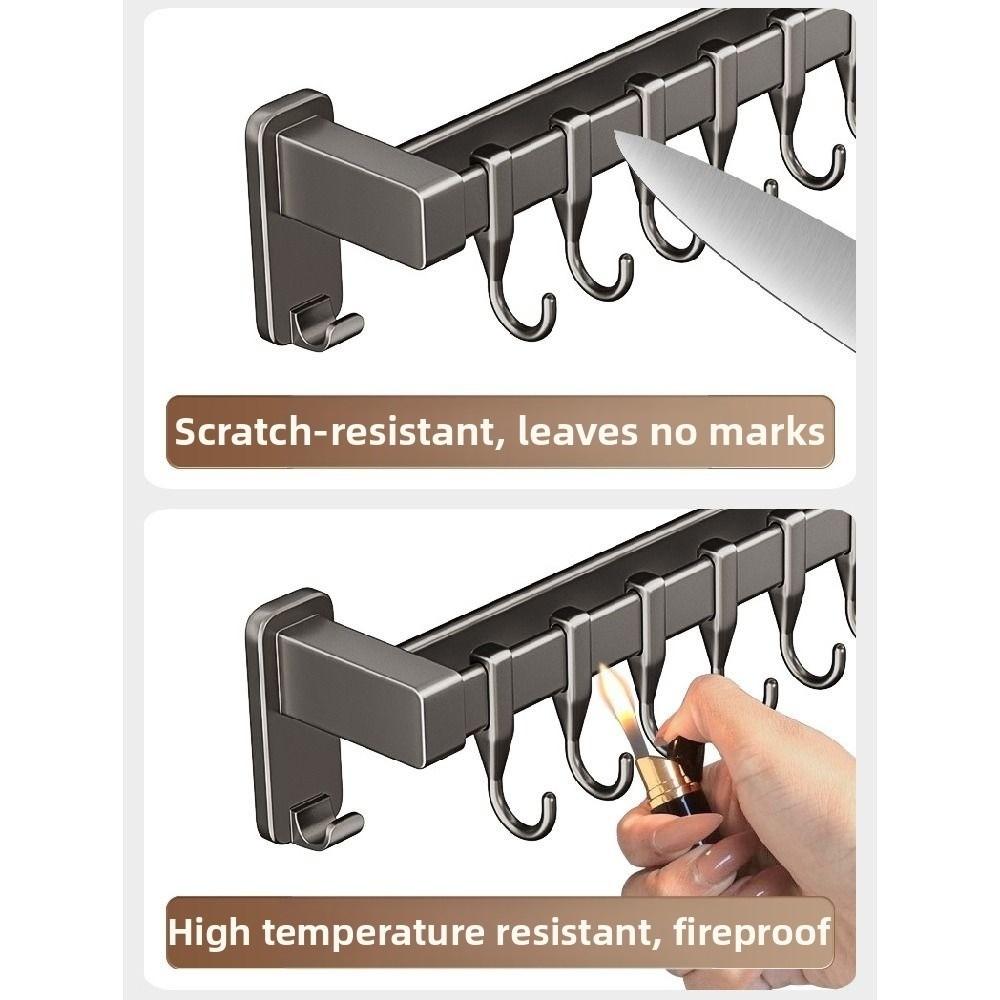Wall Mounted Kitchen Organizer Hook Double Pole Kitchen Utensil Organizer  Home