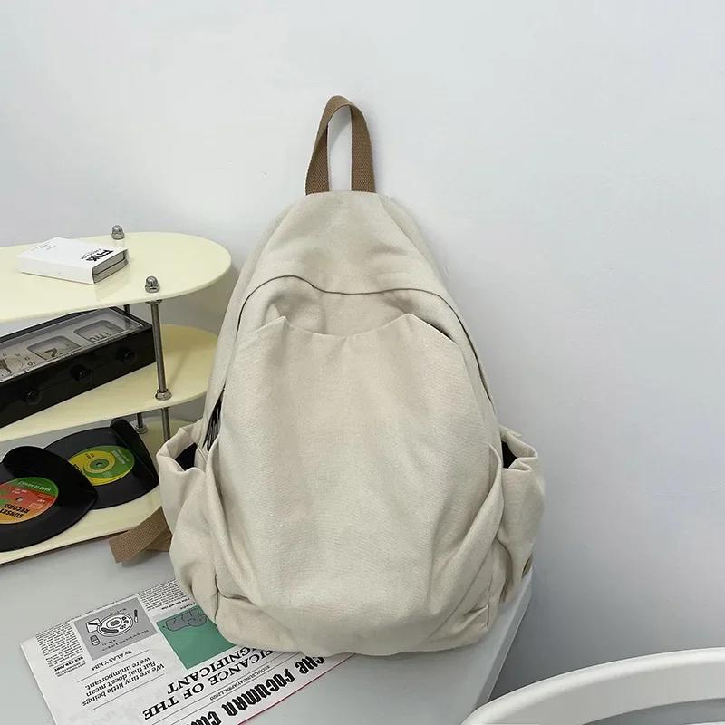 Arched Bags for Women Softback Unisex Solid Nylon Backpacks Casual Nylon Zipper Backpack New Fashion