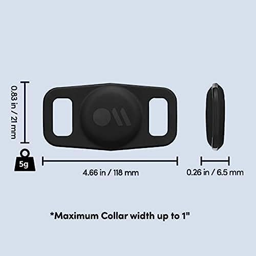 Case-Mate AirTag Hundehalsbandhalter Kratzfester Haustierhalsband-Halter Silikon AirTag Schutzhülle GPS-Tracker Anhänger für Hund & Katze Schwarz 1er-Pack
