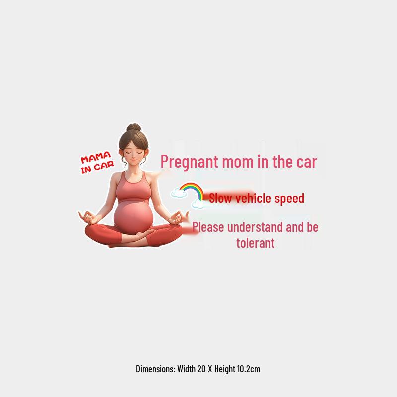 Please Be Patient: Pregnant Driver on Board - Reflective Car Sticker for Rear Windshield