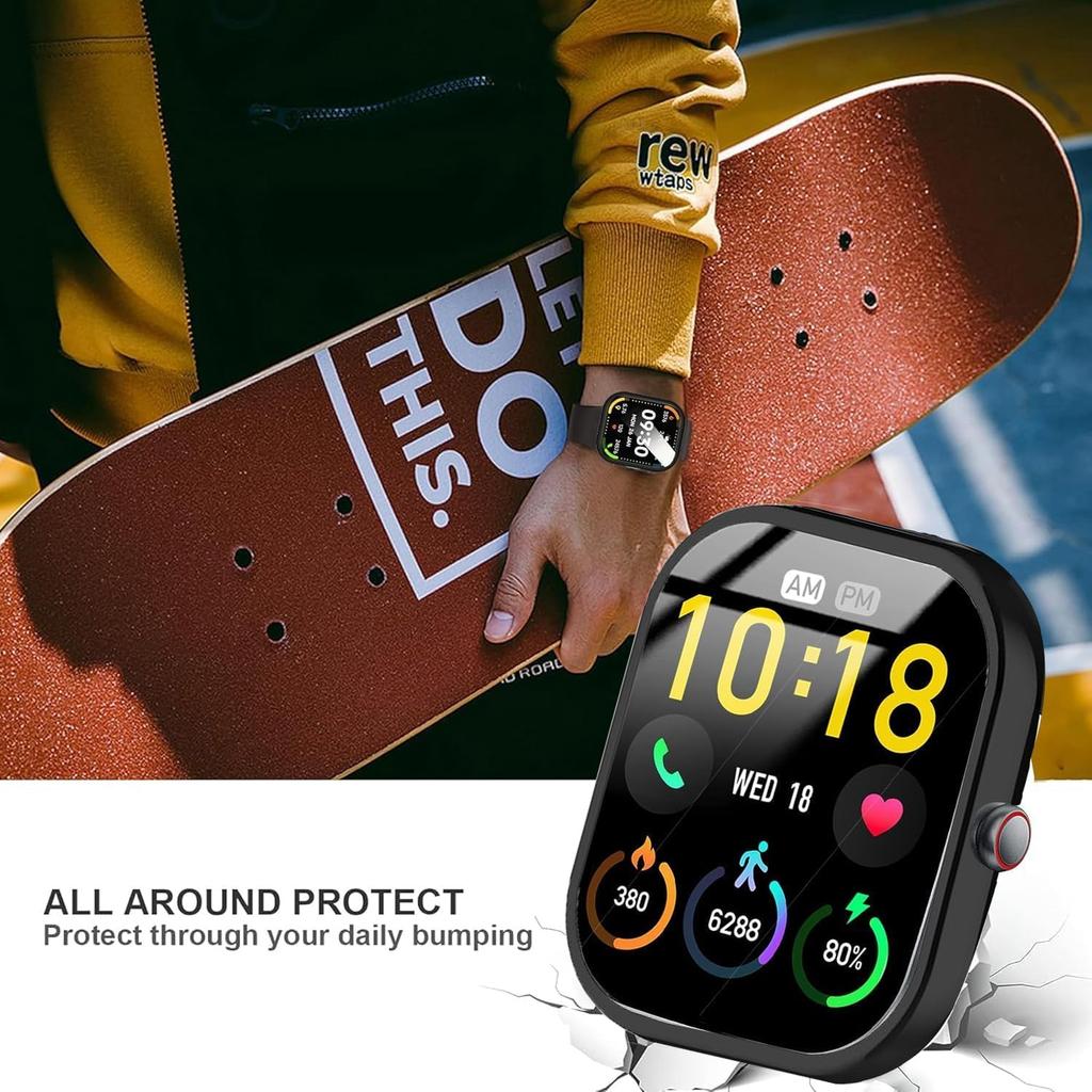 Compatible for uaue Smart Watch Case, Lamshaw Soft Slim TPU All Around Protective Shell Anti-Scratch Bumper Cover Case Compatible for uaue T60,