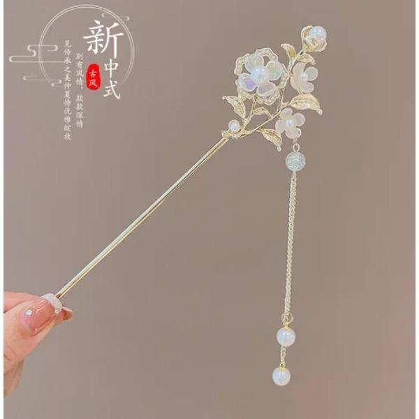 Horquilla de Flores de Lujo Ligero Para Mujer Estilo Chino Floral Mariposa Borla Palillo para el Cabello Elegante Joyería de Metal Horquilla Pinzas para el Cabello