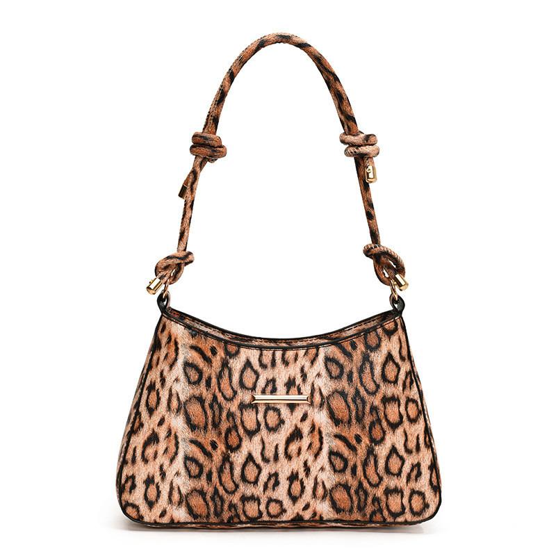 Fashionable Leopard Print Handheld Small Square Bag For Women In Chic Urban Style
