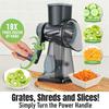 3 In 1 Rotary Cheese Grater Versatile Manual Vegetable Slicer Peanut Nuts Grinder Cheese Vegetable Shredder