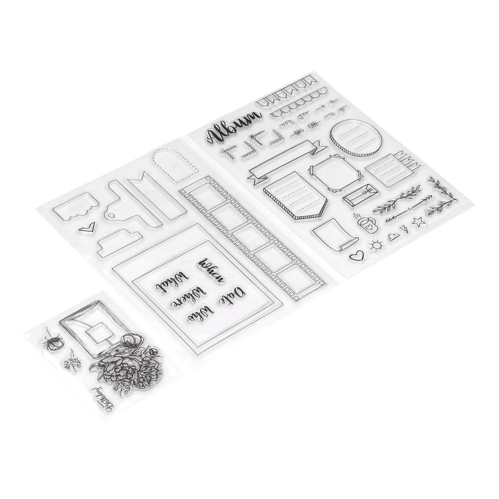 3pcs Clear Stamps DIY Interesting Durable Reusable TPR Material Transparent Appearance Embossing Scrapbooking Tool