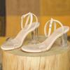 Sexy Transparent PVC Sandals Women Shoes Pointed Clear Crystal High Heel Female Stilettos Pumps Summer New Peep Toe Woman Pumps
