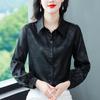 2025 New Style Women's Satin Jacquard Shirt: Fashionable, Versatile Slim Fit Top for Spring & Autumn