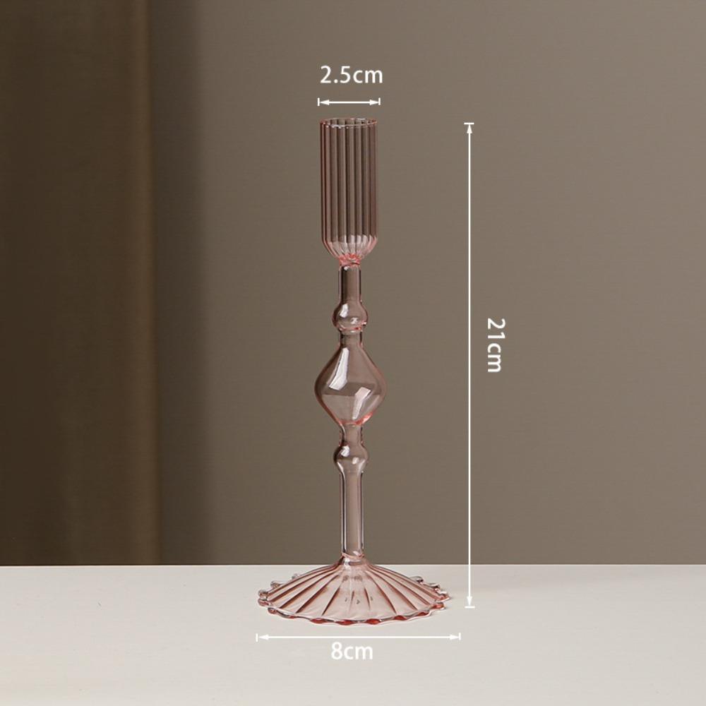 Creative Glass Candle Holder Romantic Candlelight Dinner Candlestick Living Room Dining Table Decoration Wedding Party Decor