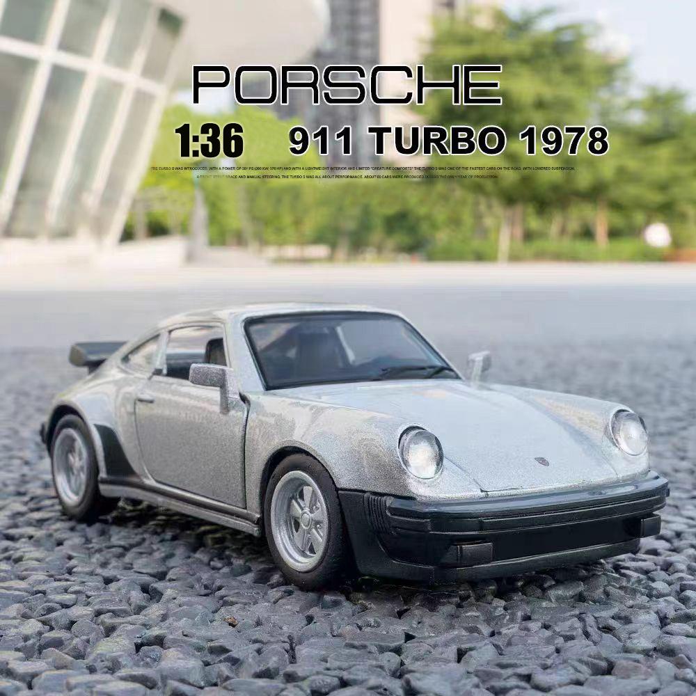 1/36 Scale Porsche 911 Turbo Toy Car Model Alloy Diecast Retro Racing with Pull Back Scale Model for Boy Gift Collection