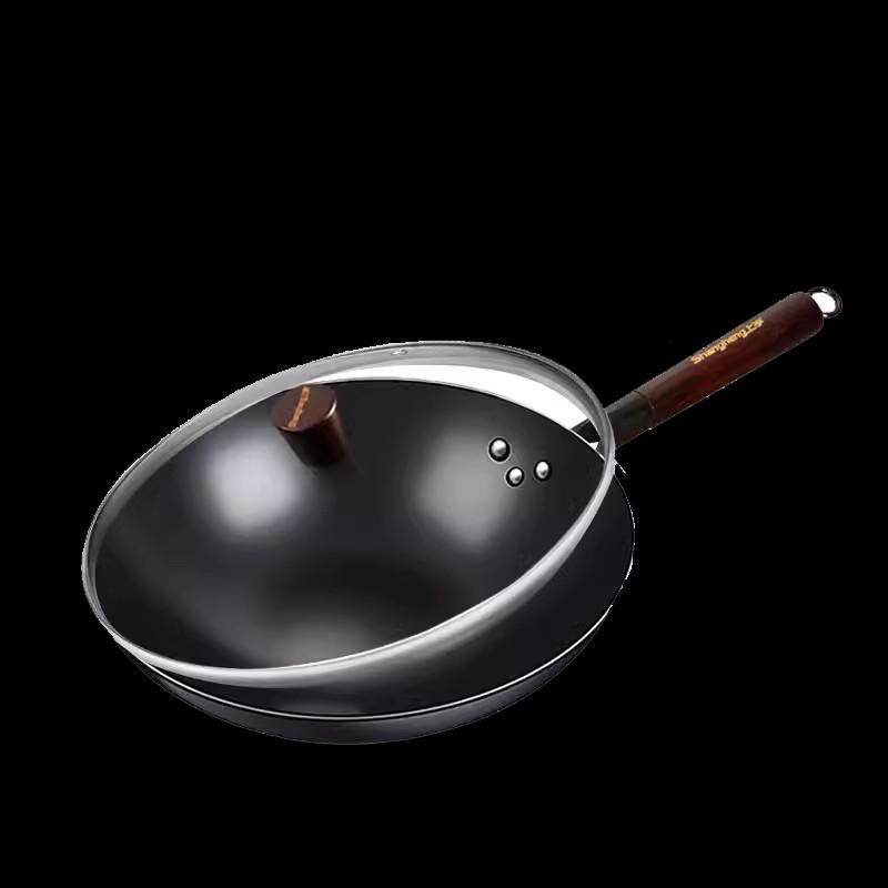 Shangheng 32CM Wrought Iron Wok with Lid