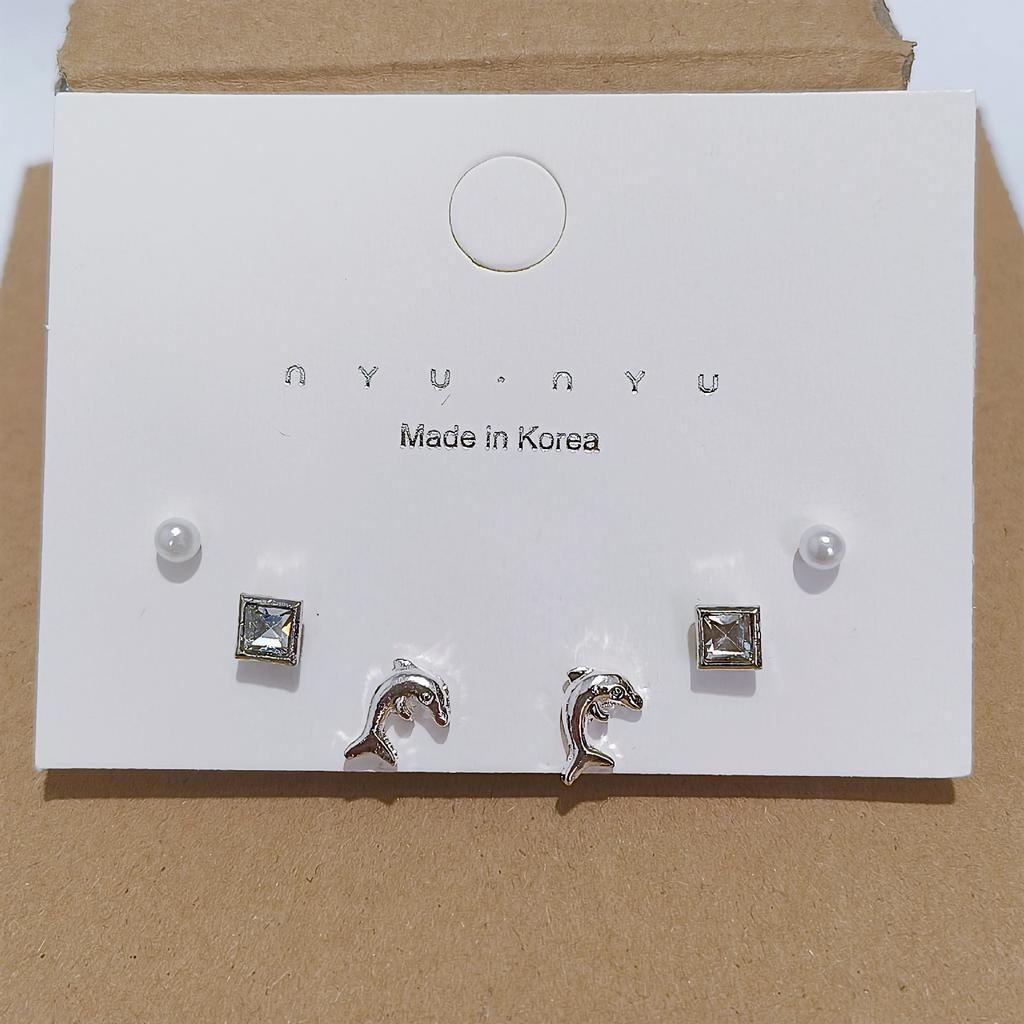 Set da 6 orecchini a lobo con personalità, Orecchini a lobo Ragno Fiore Diamante Scintillante Stile Dolce e Cool, Temperamento Piccolo ed Esquisito