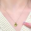 Elegant Peridot & Pearl Necklace Set for Women - Versatile Pendant & Clavicle Chain with Bracelet