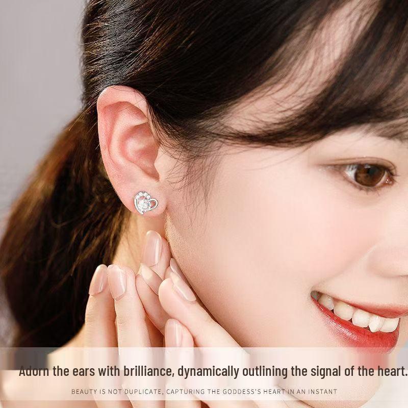 2025 Women's Sterling Silver Stud Earrings Set - Luxurious Gift Box for Wife or Girlfriend