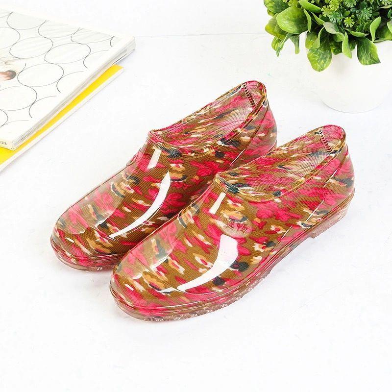 New Shallow Mouth Four-season Rain Shoes Women's Short Tube Non-slip Waterproof Shoes Low-top Work Rubber Shoes