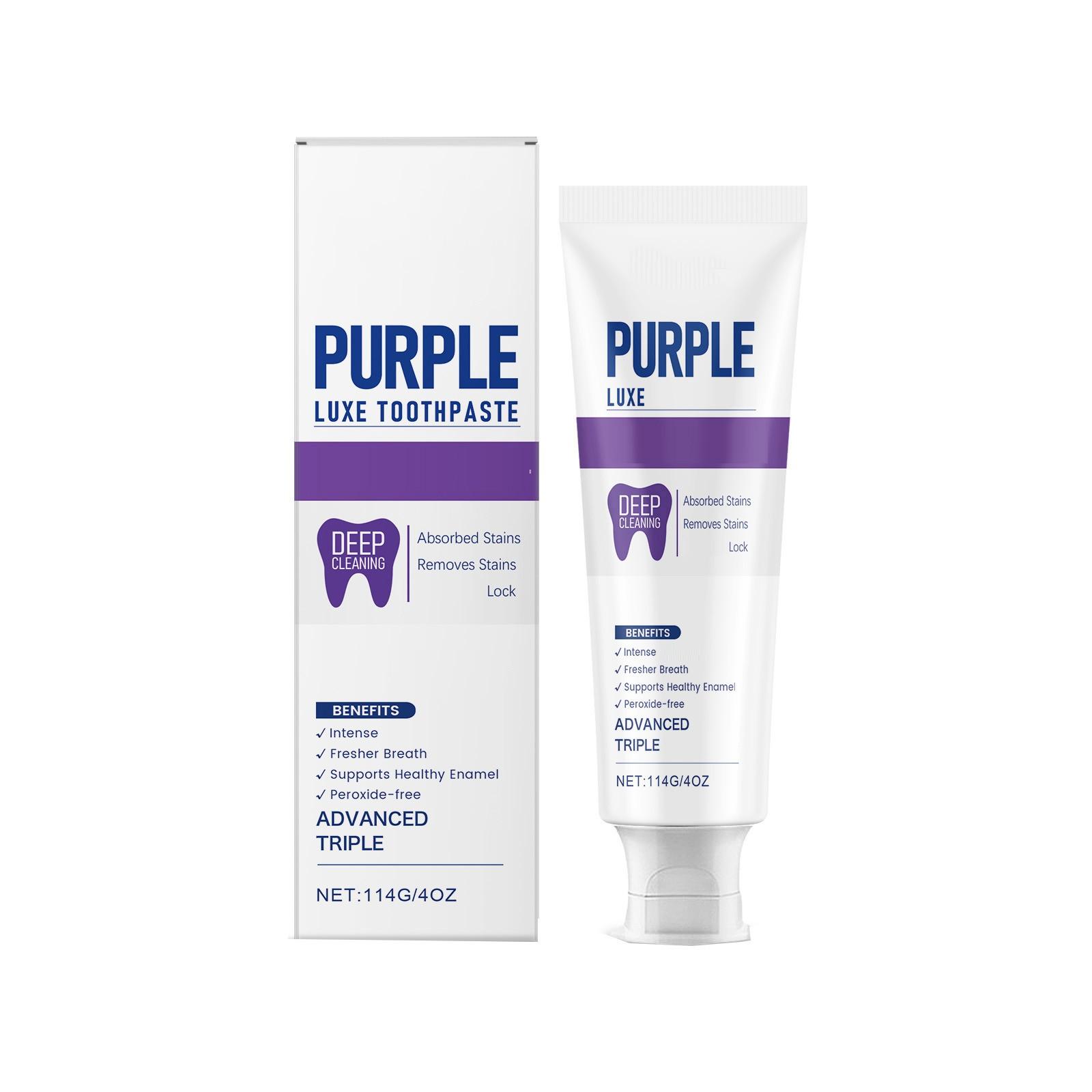 

Чистящая зубная паста обеспечивает ежедневный бережный уход. Фиолетовая зубная паста имеет физическую регулировку цвета, которая освежает и очищает желтые зубы