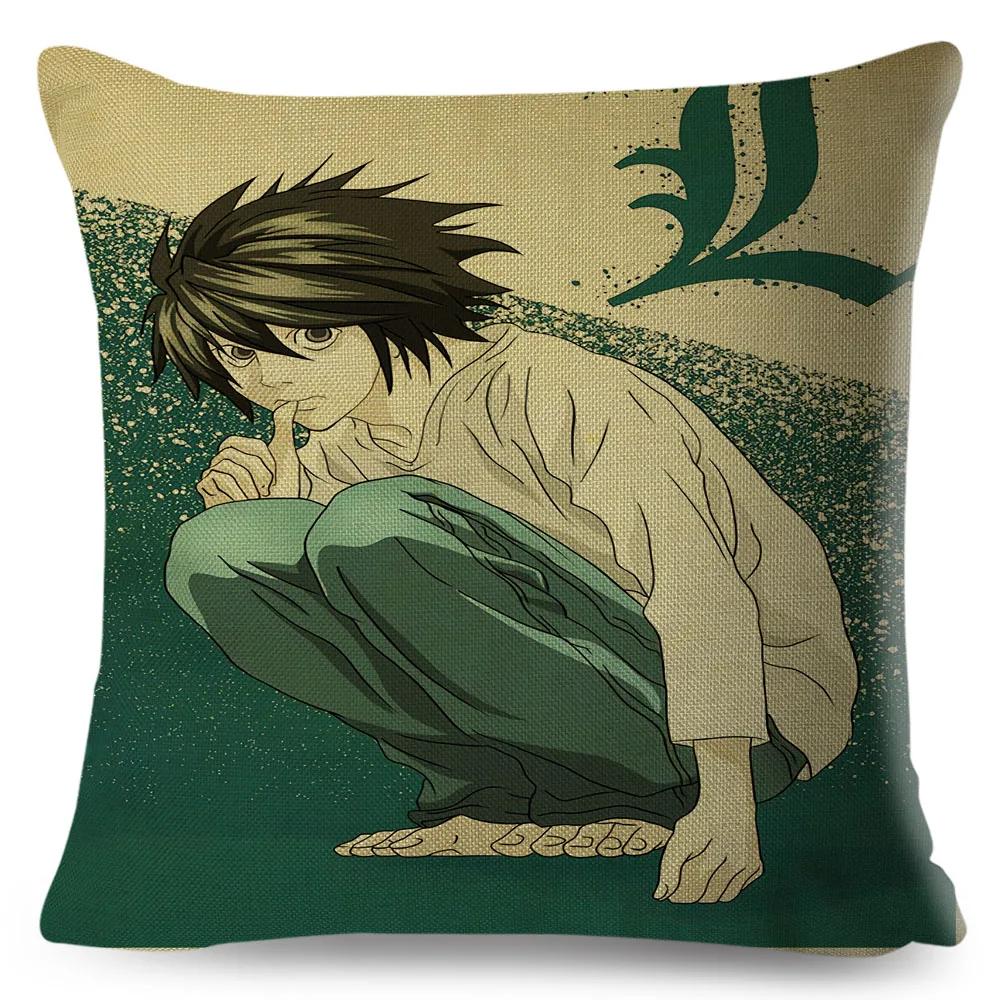 Death Note Cushion Cover Decor Cartoon Classic Anime Print Pillow Case Polyester Pillowcase for Sofa Home Children Room 45x45cm