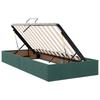 LED Storage Bed with Mattress Dark Green 90 X 200 Cm Velvet