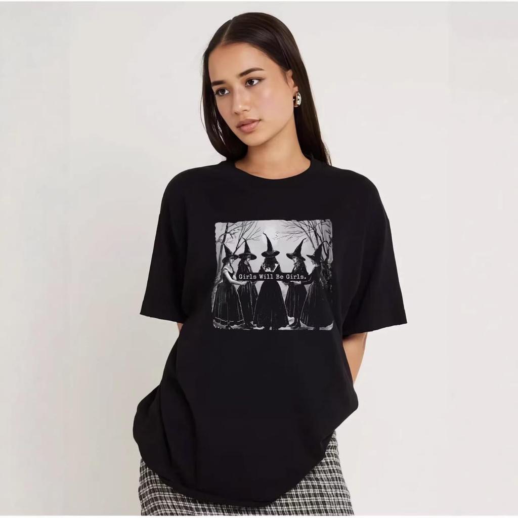 American Retro Style 100% Cotton Oversize T-Shirt with Fun Print