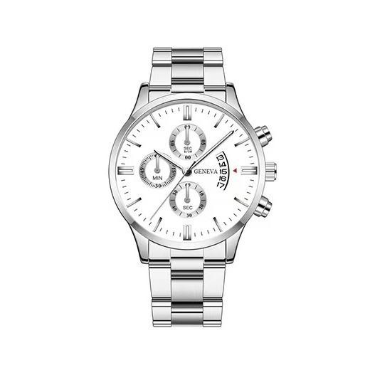 Source A Large Number Of Three-Eye Six-Pin Calendar Steel Belt Men'S Watch