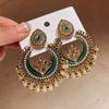 Rhinestone Tassel Water Droplet Earrings Beaded Tassel Exaggerated Tassel Earrings  Party