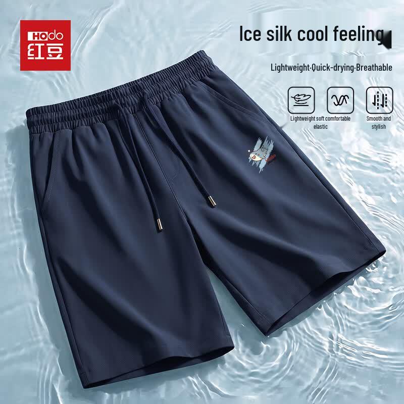 Hodo Men s Ice Silk Casual Mid-Length Shorts 4XL