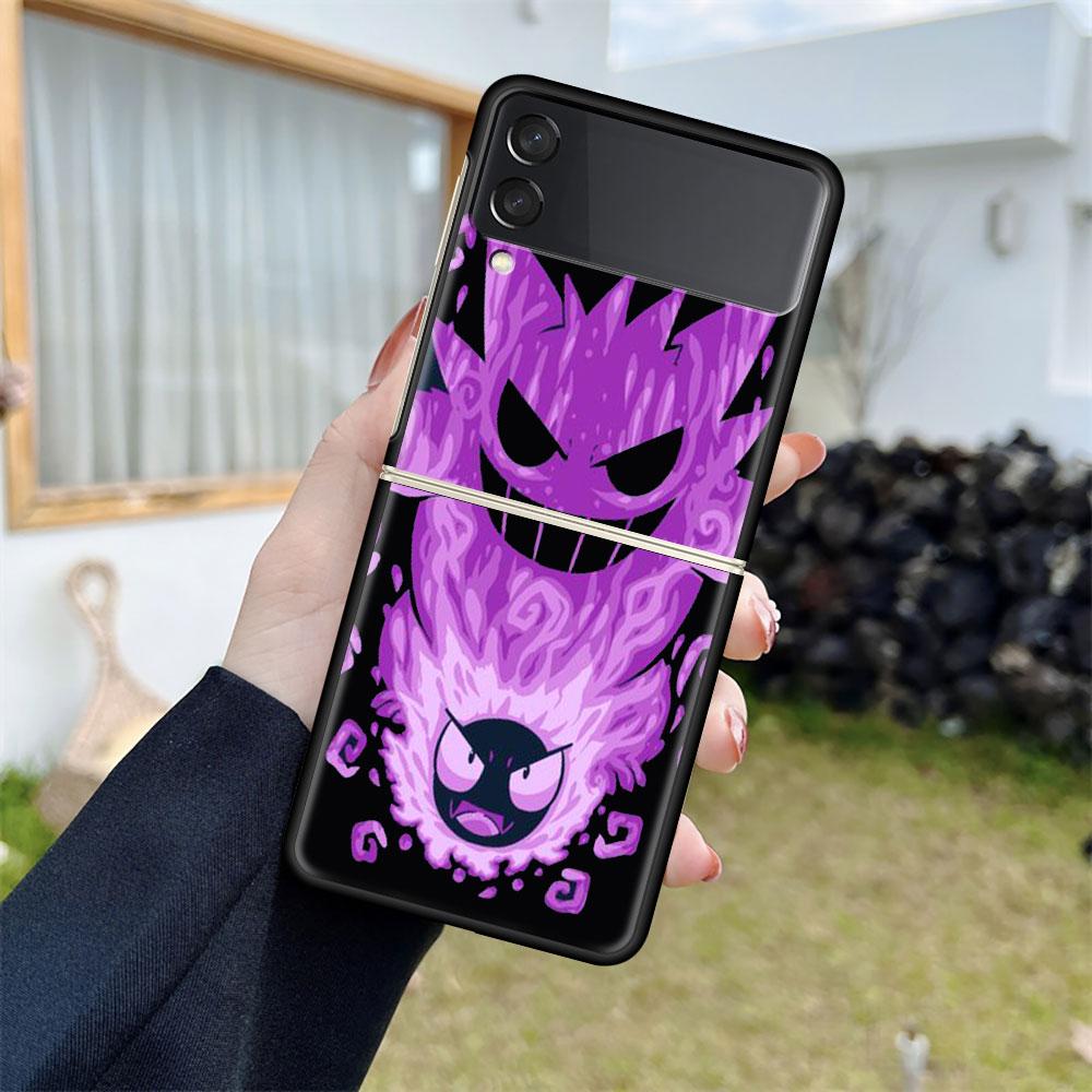 Pokemon Cool Pikachu For Samsung Galaxy Z Flip 3 5G Phone Case ZFlip3 Black Hard Cover Anti-fall Protective Shell Luxury Funda