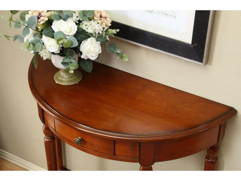 European Solid Wood Console Cabinet, Long Hallway Table, Semicircular New Chinese Style