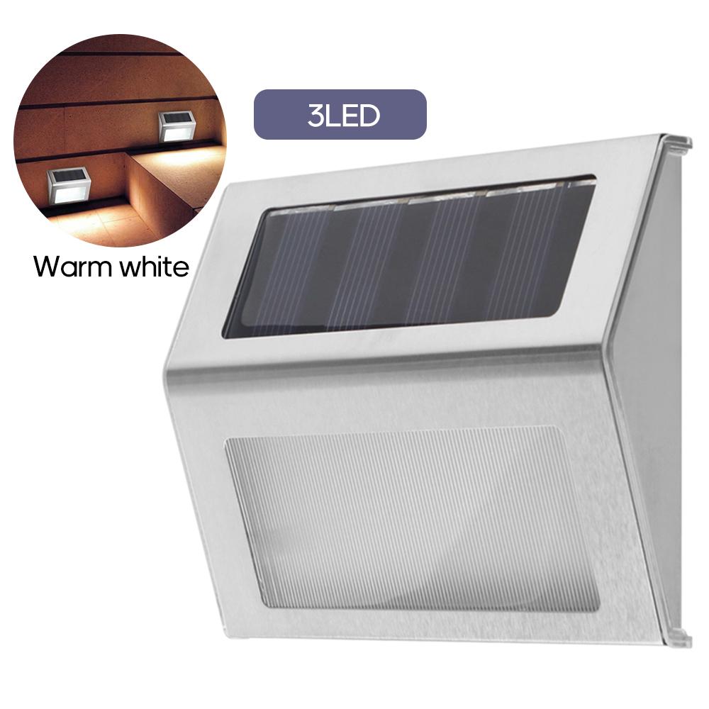 3LED Solar Stair Light Garden Pathway White/Warm white Stainless Steel Lamp 1.2V 3LED Solar Stair Light Garden Pathway White/Warm white Stainless Steel Lamp 1.2V