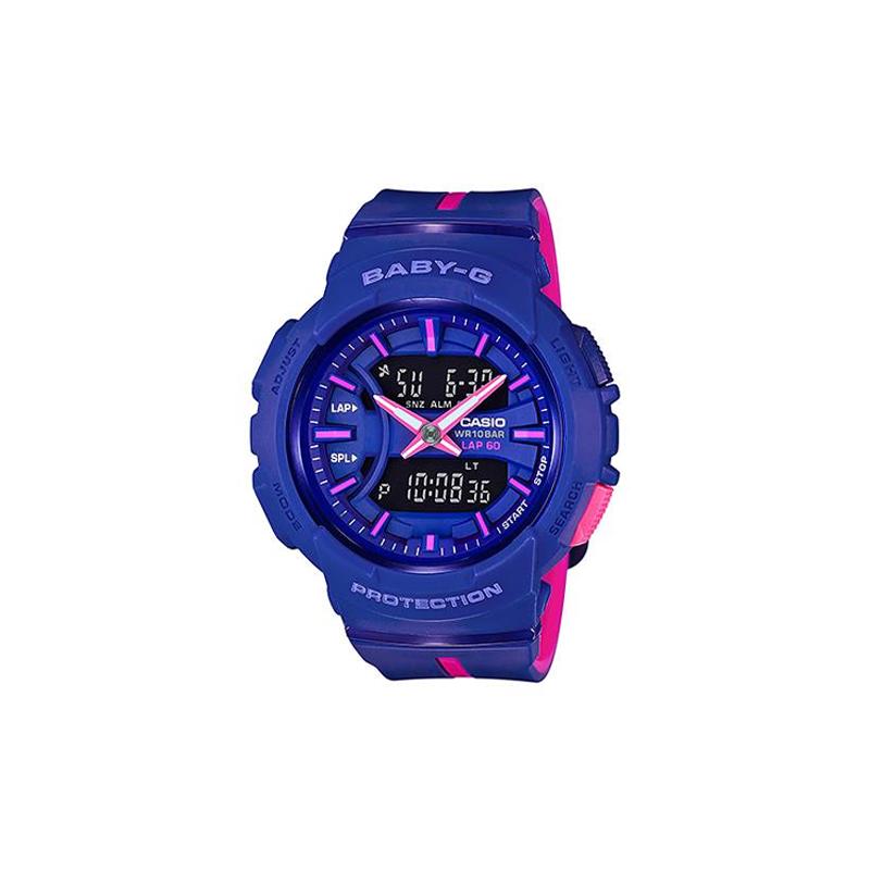 

Casio CASIOBABY-G series, fashionable and eye-catching two-color movement, quartz movement, resin strap, Japanese and Korean watch, BGA-240L-2A1 фиолетовый