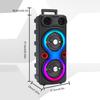 Dual Subwoofer Speakers BT 5.0 6.5 Inch Stereo Subwoofer Portable RGB Party Sound Box with Mic FM Radio Heavy Bass DJ System
