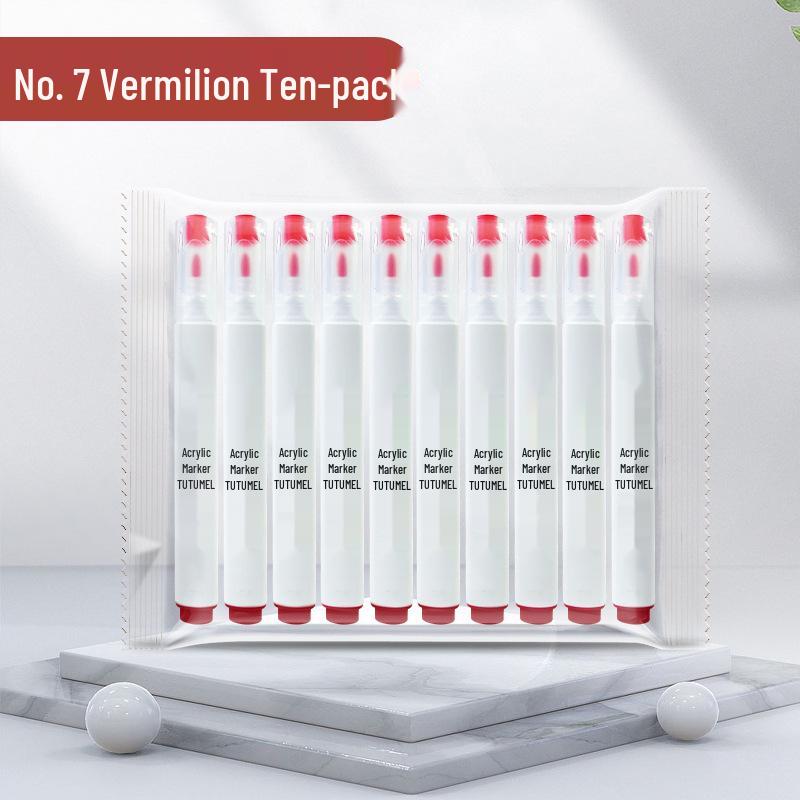 Single Color 36-Pack Waterproof Art Markers - Black, White, Red Opaque - Ideal for Kids' Painting