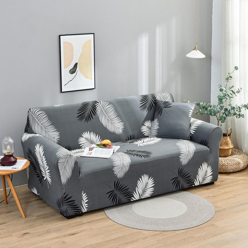 Printed Sofa Covers for Living Room Elastic Corner Couch Cover L Shaped Chaise Longue Slipcover Furniture Protector 1/2/3/4 Seat