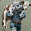 Car Pendant Lightweight Portable Cat Dog Design Hanging Pendant 2D Acrylic Charm Keychain Keys Backpacks Handbags Accessories